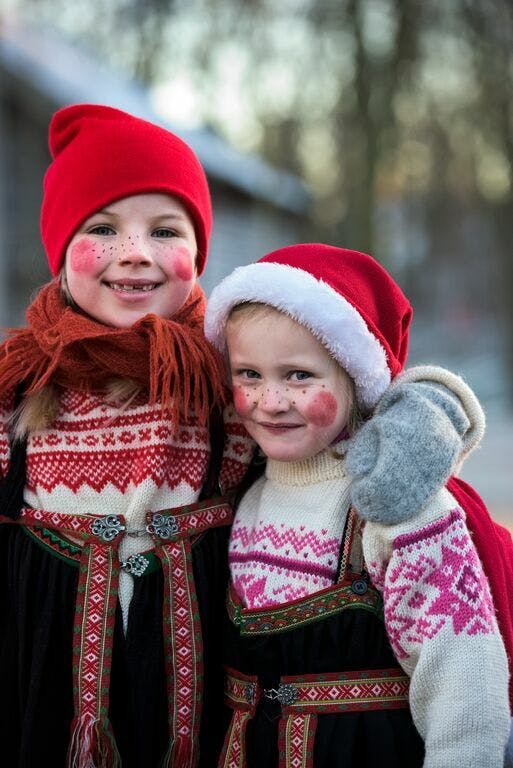 Norwegian Christmas Santa kids performing at the christmas fair Norsk Folkemuseum CH Visit Norway com